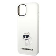Husa pentru  iPhone 15 Plus Karl Lagerfeld - Silicone MagSafe - alb