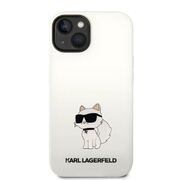 Husa pentru  iPhone 15 Plus Karl Lagerfeld - Silicone MagSafe - alb