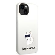 Husa pentru  iPhone 15 Plus Karl Lagerfeld - Silicone MagSafe - alb