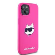 Husa pentru  iPhone 15 Plus Karl Lagerfeld - Silicone MagSafe - fucsia