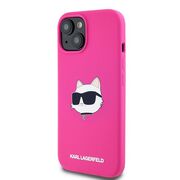 Husa pentru  iPhone 15 Plus Karl Lagerfeld - Silicone MagSafe - fucsia