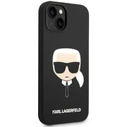 Husa pentru  iPhone 15 Plus Karl Lagerfeld - Silicone MagSafe - negru darth vader