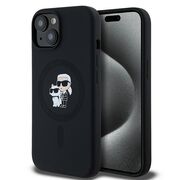 Husa pentru  iPhone 15 Plus Karl Lagerfeld - Silicone MagSafe - negru