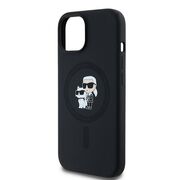 Husa pentru  iPhone 15 Plus Karl Lagerfeld - Silicone MagSafe - negru