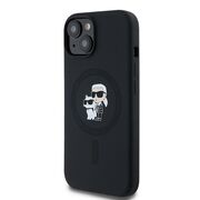 Husa pentru  iPhone 15 Plus Karl Lagerfeld - Silicone MagSafe - negru