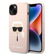 Husa pentru  iPhone 15 Plus Karl Lagerfeld - Silicone MagSafe - roz neon