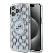 Husa pentru  iPhone 15 Pro Karl Lagerfeld - IML MagSafe - gri deschis