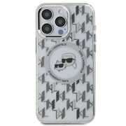 Husa pentru  iPhone 15 Pro Karl Lagerfeld - IML MagSafe - gri deschis