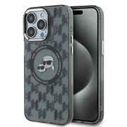 Husa pentru  iPhone 15 Pro Karl Lagerfeld - IML MagSafe - gri inchis