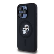 Husa pentru  iPhone 15 Pro Karl Lagerfeld - Silicone MagSafe - negru