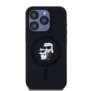 Husa pentru  iPhone 15 Pro Karl Lagerfeld - Silicone MagSafe - negru