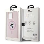Husa pentru  iPhone 15 Pro Karl Lagerfeld - Silicone MagSafe - roz neon