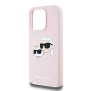 Husa pentru  iPhone 15 Pro Karl Lagerfeld - Silicone MagSafe - roz