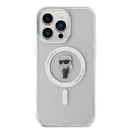 Husa pentru  iPhone 15 Pro Max Karl Lagerfeld - IML MagSafe - alb zapada