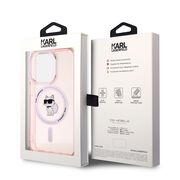 Husa pentru  iPhone 15 Pro Max Karl Lagerfeld - IML MagSafe - roz neon