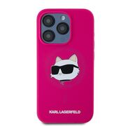 Husa pentru  iPhone 15 Pro Max Karl Lagerfeld - Silicone MagSafe - fucsia