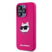 Husa pentru  iPhone 15 Pro Max Karl Lagerfeld - Silicone MagSafe - fucsia