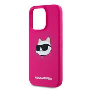 Husa pentru  iPhone 15 Pro Max Karl Lagerfeld - Silicone MagSafe - fucsia