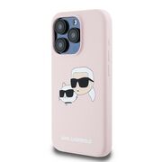 Husa pentru  iPhone 15 Pro Max Karl Lagerfeld - Silicone MagSafe - roz