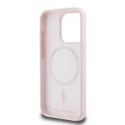 Husa pentru  iPhone 15 Pro Max Karl Lagerfeld - Silicone MagSafe - roz