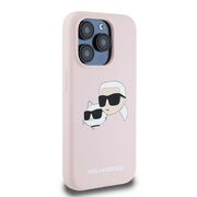 Husa pentru  iPhone 15 Pro Max Karl Lagerfeld - Silicone MagSafe - roz