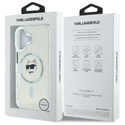 Husa pentru  iPhone 16 Karl Lagerfeld - IML MagSafe - alb zapada