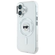 Husa pentru  iPhone 16 Karl Lagerfeld - IML MagSafe - alb
