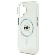 Husa pentru  iPhone 16 Karl Lagerfeld - IML MagSafe - alb