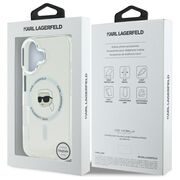 Husa pentru  iPhone 16 Karl Lagerfeld - IML MagSafe - alb