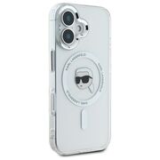 Husa pentru  iPhone 16 Karl Lagerfeld - IML MagSafe - alb
