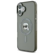Husa pentru  iPhone 16 Karl Lagerfeld - IML MagSafe - gri deschis
