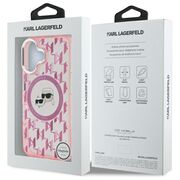 Husa pentru  iPhone 16 Karl Lagerfeld - IML MagSafe - roz