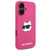 Husa pentru  iPhone 16 Karl Lagerfeld - Silicone MagSafe - fucsia