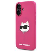 Husa pentru  iPhone 16 Karl Lagerfeld - Silicone MagSafe - fucsia