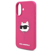 Husa pentru  iPhone 16 Karl Lagerfeld - Silicone MagSafe - fucsia