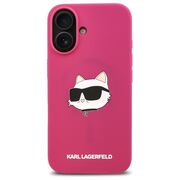 Husa pentru  iPhone 16 Karl Lagerfeld - Silicone MagSafe - fucsia