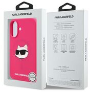 Husa pentru  iPhone 16 Karl Lagerfeld - Silicone MagSafe - fucsia