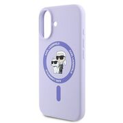 Husa pentru  iPhone 16 Karl Lagerfeld - Silicone MagSafe - mov