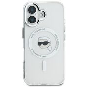 Husa pentru  iPhone 16 Plus Karl Lagerfeld - IML MagSafe - alb