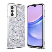 Husa pentru  Samsung Galaxy A16 cu sclipici Liquid Crystal Glitter, argintiu