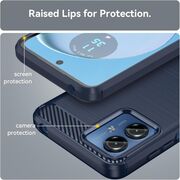 Husa pentru Motorola Moto G55 Carbon Liquid Silicone, albastru