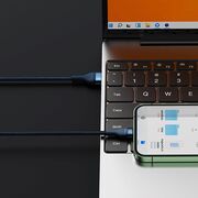 Cablu de date si incarcare 3 in 1 Baseus - Data Cable Flash Series 2 USB 3.0 la USB Type-C, Lightning, Micro-USB Fast Charging 66W, 1.2 m - albastru