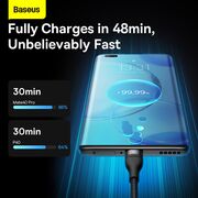 Cablu de date si incarcare 3 in 1 Baseus - Data Cable Flash Series 2 USB 3.0 la USB Type-C, Lightning, Micro-USB Fast Charging 66W, 1.2 m - negru