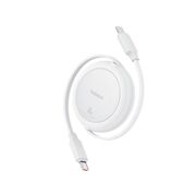 Cablu de date si incarcare Baseus - Data Cable Free2Pull Mini USB Type-C la USB Type-C, Fast Charging 60W, retractabil, 1m - alb