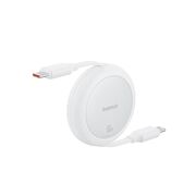 Cablu de date si incarcare Baseus - Data Cable Free2Pull Mini USB Type-C la USB Type-C, Fast Charging 60W, retractabil, 1m - alb