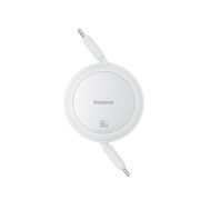 Cablu de date si incarcare Baseus - Data Cable Free2Pull Mini USB Type-C la USB Type-C, Fast Charging 60W, retractabil, 1m - alb