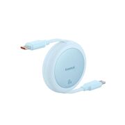 Cablu de date si incarcare Baseus - Data Cable Free2Pull Mini USB Type-C la USB Type-C, Fast Charging 60W, retractabil, 1m - albastru