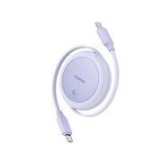 Cablu de date si incarcare Baseus - Data Cable Free2Pull Mini USB Type-C la USB Type-C, Fast Charging 60W, retractabil, 1m - mov