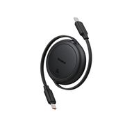Cablu de date si incarcare Baseus - Data Cable Free2Pull Mini USB Type-C la USB Type-C, Fast Charging 60W, retractabil, 1m - negru