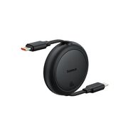 Cablu de date si incarcare Baseus - Data Cable Free2Pull Mini USB Type-C la USB Type-C, Fast Charging 60W, retractabil, 1m - negru